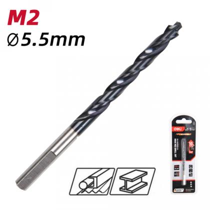 Сверло по металлу Deli RS EDH-MHZ055-E4 5.5 мм, DIN 338, HSS-TiN