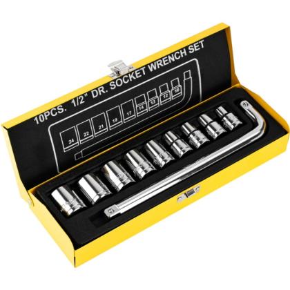 Набор головок торцевых Deli YS EDL2010T 10-24 мм, 1/2", 10 шт.
