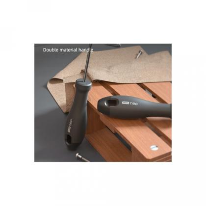Отвертка Deli HS EHT1106 SL6*150 мм, Soft Touch, черный