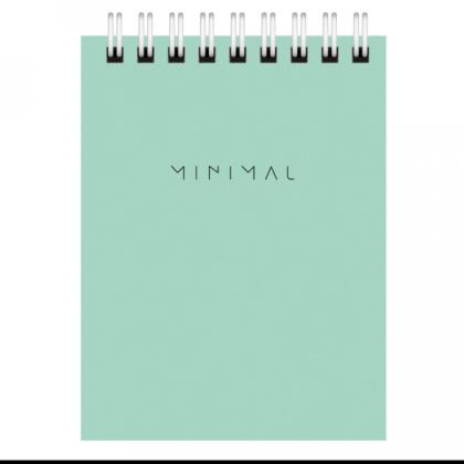 Блокнот А7 75*105 мм, 40 л., в клетку "Minimal Pastel" спираль сверху, обл. картон, ассорти пастель