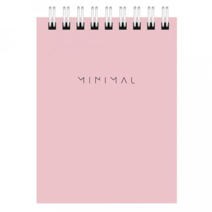 Блокнот А7 75*105 мм, 40 л., в клетку "Minimal Pastel" спираль сверху, обл. картон, ассорти пастель