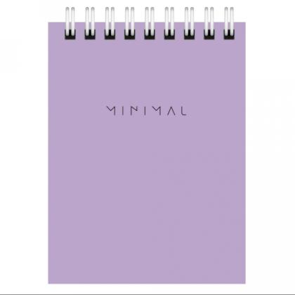 Блокнот А7 75*105 мм, 40 л., в клетку "Minimal Pastel" спираль сверху, обл. картон, ассорти пастель