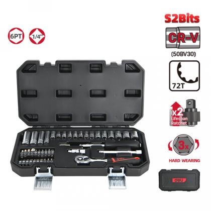 Набор инструмента 1/4" Deli RS EDQ41043, 43 предмета 