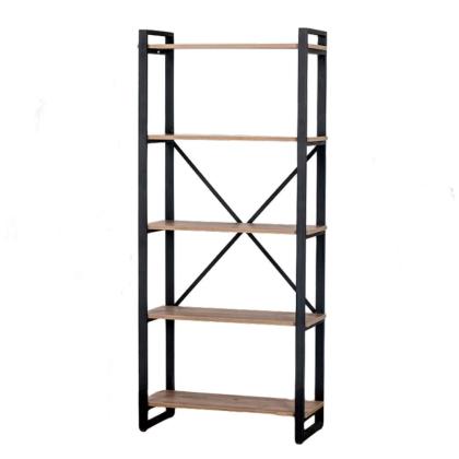 Стеллаж «Loft CH-3» 800х350х1820мм ЛДСП,цвет Табачный Craft, металл черный