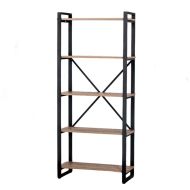 Стеллаж «Loft CH-3» 800х350х1820мм ЛДСП,цвет Табачный Craft, металл черный