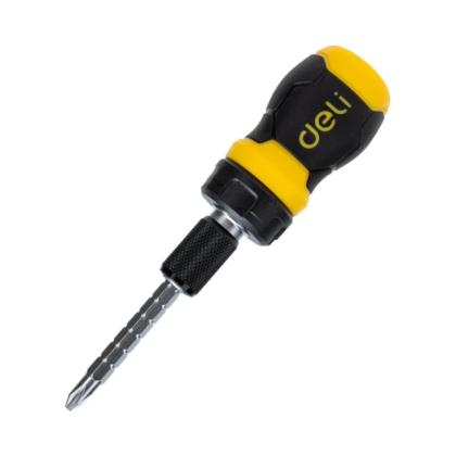 Двухсторонняя отвертка Deli YS EDL626010 с трещоткой, PH2+SL6