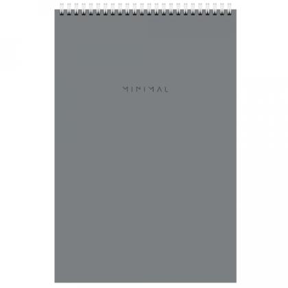 Блокнот А4 198*297 мм, 80 л., в клетку "Minimal Classic" спираль сверху, обл. картон, ассорти