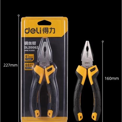 Плоскогубцы Deli YS EDL2006Z 160 мм, 2-х компонентные рукоятки