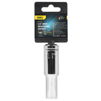 Головка торцевая шестигранная Deli YS EDQ4310 1/2", 10 мм , глубокая