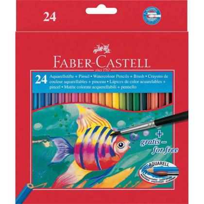 Цв. акв. карандаши 12 шт. "Faber-Castell" +кисточка