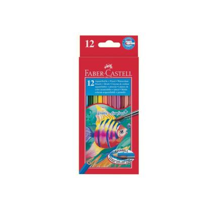 Цв. акв. карандаши 12 шт. "Faber-Castell" +кисточка