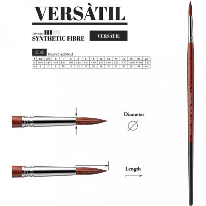 Кисть "Escoda Versatil Brush L/H " синтетика, темно-коричневый, круглая, №6