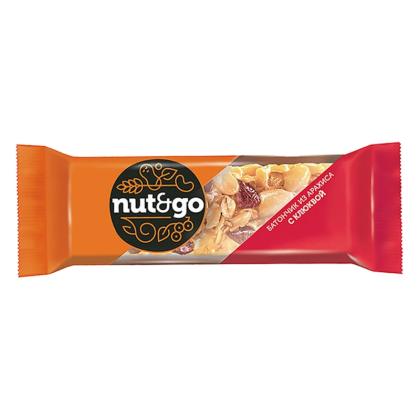 Батончик "Nut & Go" 42 гр., с арахисом и клюквой