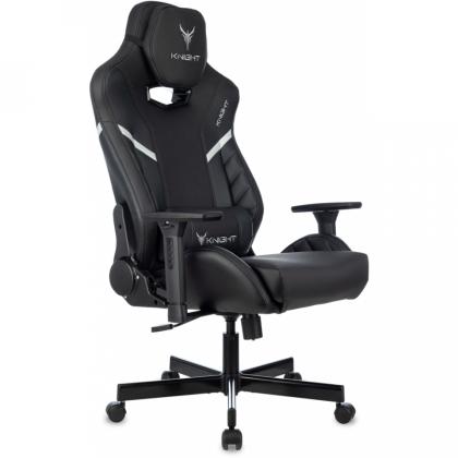 Кресло игровое Бюрократ Knight Thunder 5X экокожа, черный/желтый, крестов. металл