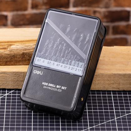 Набор сверел по металлу Deli RS EDH-MHZ025-ED1 1-13 мм, DIN 338, 25 шт