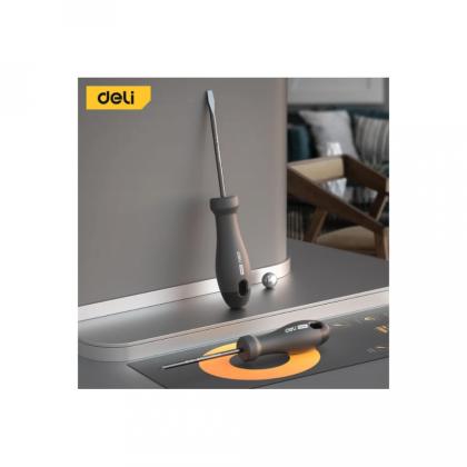 Набор отверток Deli HS EHT1002 2 шт.(PH1*100,SL5*100), Soft Touch, черный