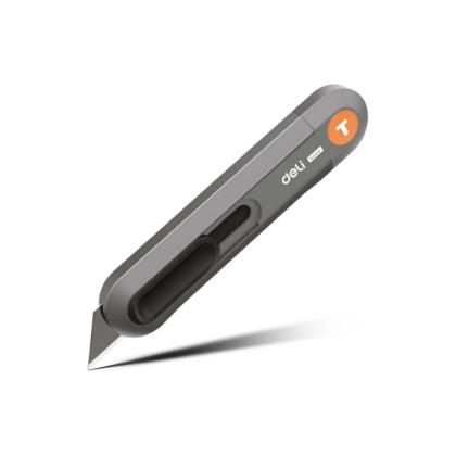 Нож строительный Deli HS HT4008C 135x30 мм, трапеция, Soft Touch, оранжевый