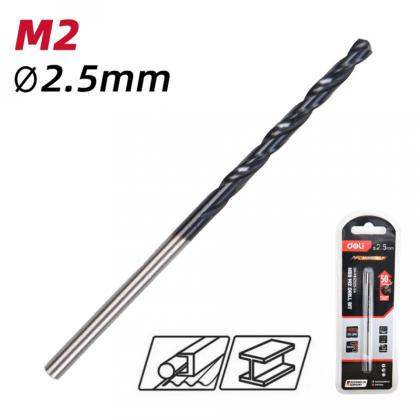 Сверло по металлу Deli RS EDH-MHZ025-E4 2.5 мм, DIN 338, HSS-TiN