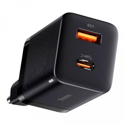Сетевое зарядное устройство Baseus CCSUPP-E01 Super Si Pro Quick Charger C+U 30W EU Black