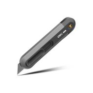 Нож строительный Deli HS EHT4008 135x30 мм, трапеция, Soft Touch, черный