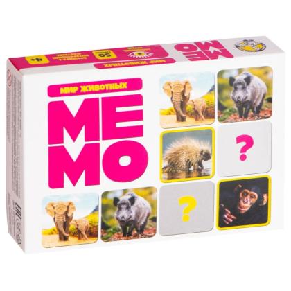 Игра настольная "МЕМО. Мир животных"