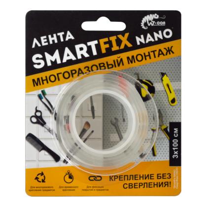 Клейк. лента двусторонняя 30 мм*1 м "SmartFix Heavy" д/многократного монтажа