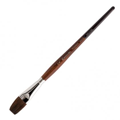 Кисть "Escoda Versatil Brush S/H " синтетика, темно-коричневый, плоская, №1"