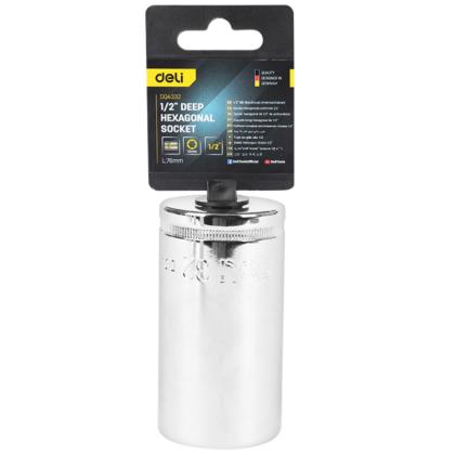Головка торцевая шестигранная Deli YS EDQ4332 1/2",32 мм,глубокая