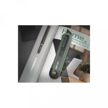 Нож строительный Deli HS EHT4008L 135x30 мм, трапеция, Soft Touch, зеленый