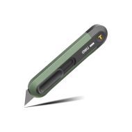 Нож строительный Deli HS EHT4008L 135x30 мм, трапеция, Soft Touch, зеленый