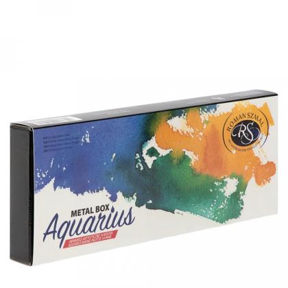 Краски акварельные "Aquarius. Mixing Palette" набор 14 цв., кюветы, метал. коробка
