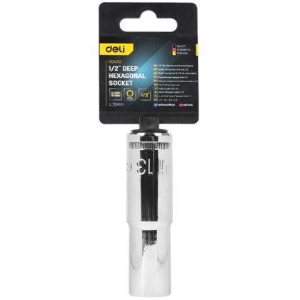 Головка торцевая шестигранная Deli YS EDQ4313 1/2", 13 мм,глубокая