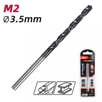Сверло по металлу Deli RS EDH-MHZ035-E4 3.5 мм, DIN 338, HSS-TiN