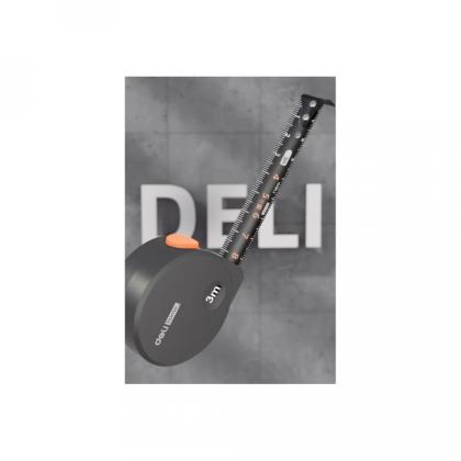 Рулетка Deli HS HT8316C 3м*16 мм, Soft Touch, оранжевый