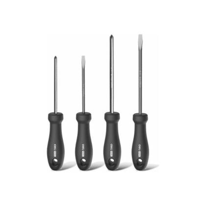 Набор отверток Deli HS HT1004 4 шт. (PH1*100,PH2*150,SL5*100, SL6*150), Soft Touch, черный