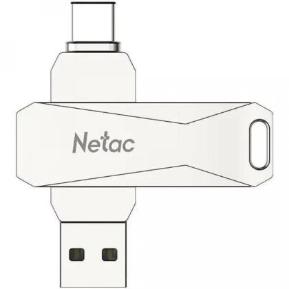 Карта памяти USB+TypeC Flash 3.0 64GB U782C Netac, металл, серебристый