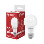 Лампа светодиодная In Home LED A-60-VC, груша, 10Вт, белый, E27