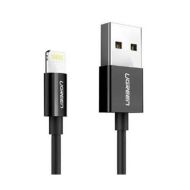 Кабель UGREEN US155-80822, USB-A 2.0 to Lightning, Apple MFI certified, 2,4A, силиконовый, 1m, Black