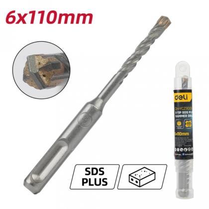 Бур по бетону Deli YS EDH-YCZ11006-E1 6x110 мм, X-Tip, SDS-PLUS