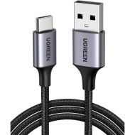 Кабель UGREEN US288-60126, USB-A 2.0 to Type C, 3A, в оплётке, 1m, Black