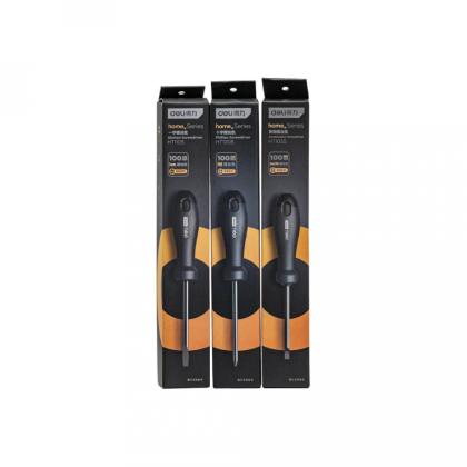 Отвертка Deli HS EHT1105 SL5*100 мм, Soft Touch, черный