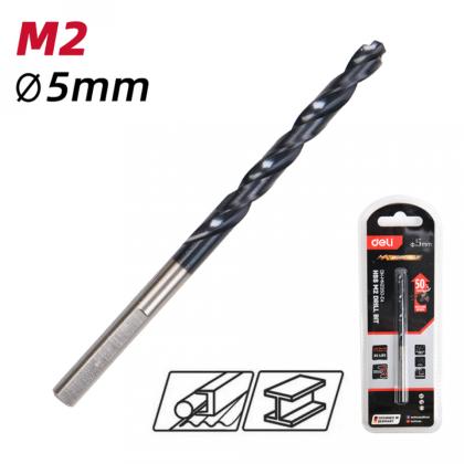 Сверло по металлу Deli RS EDH-MHZ050-E4 5.0 мм, DIN 338, HSS-TiN