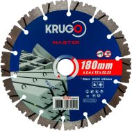 Круг алмазный по бетону Krugo Master 180*22,23 мм, турбосегментный