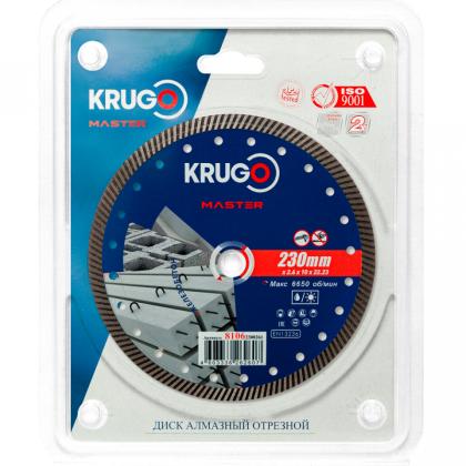 Круг алмазный по ж/бетону Krugo Master 230*22,23 мм, турбо