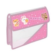 Папка д/тетрадей А5 "Kawaii" на липучке, пласт., розовый