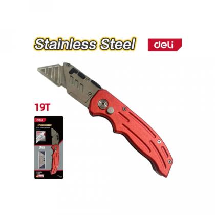 Нож строительный складной Deli RS EDL040 трапеция, 19T