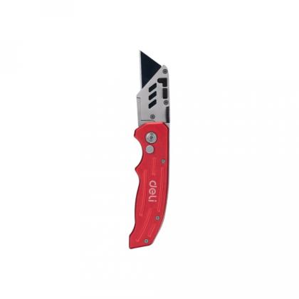 Нож строительный складной Deli RS EDL040 трапеция, 19T