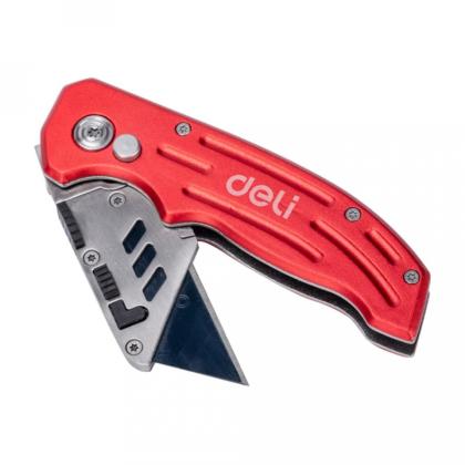 Нож строительный складной Deli RS EDL040 трапеция, 19T