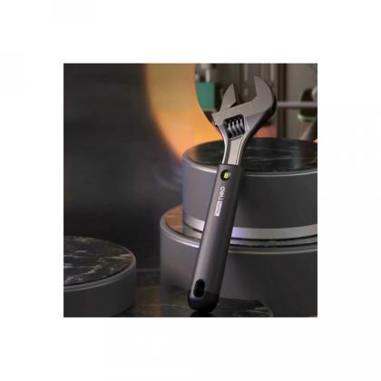 Ключ разводной Deli HS EHT1508 210 мм, раскрытие губок 0-28 мм, Soft Touch, черный