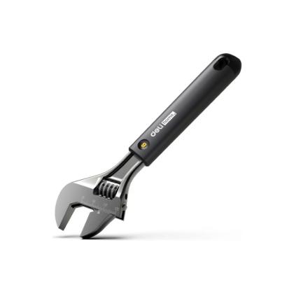 Ключ разводной Deli HS EHT1508 210 мм, раскрытие губок 0-28 мм, Soft Touch, черный